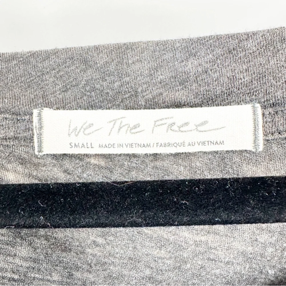 ✅ We The Free Tell Tale Longline Blouse Dark Gray Oversized Tunic Top SIZE SMALL